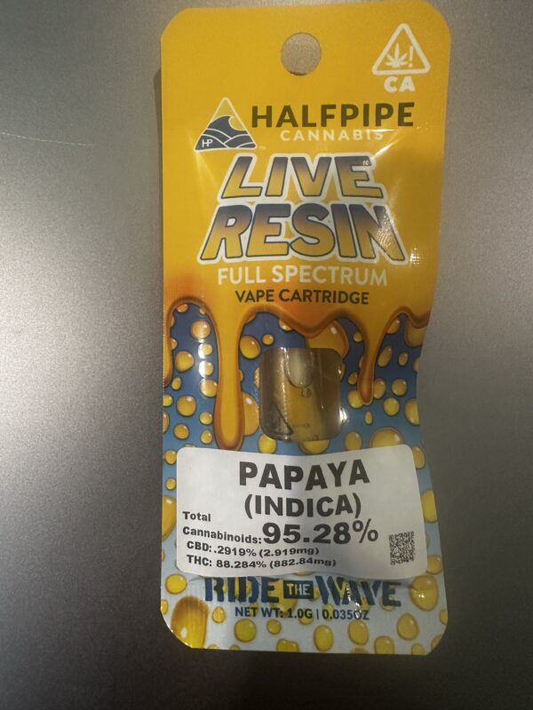 Live Resin Full spectrum Vape Cartridge    'Papaya'