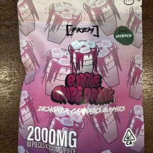 [FKEM] 2000mg. Designer cannabisGummies. 'Purple Grape Drank' hybrid