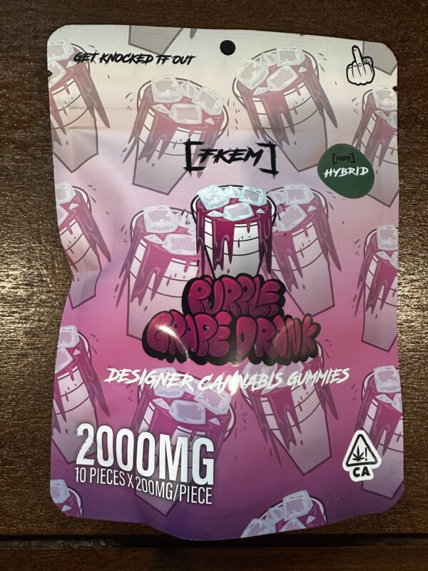 [FKEM] 2000mg. Designer cannabisGummies. 'Purple Grape Drank' hybrid